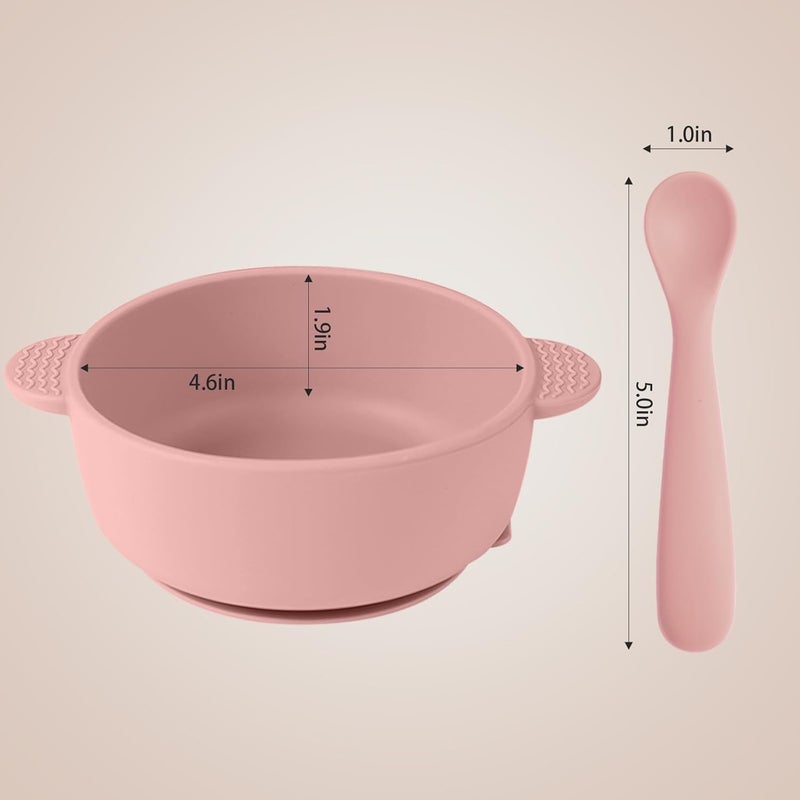 Eascrozn 3 Pack Baby Bowls with Suction and 3 Pack Baby Spoons, BPA Free, Silicone Baby Feeding Set for Babies Toddler Kids, Microwave and Dishwasher Safe - Image 2